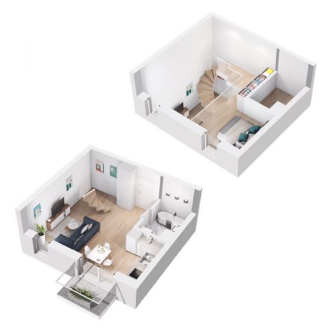 Rzut mieszkania M35: 1 pokój, 46.83 m2