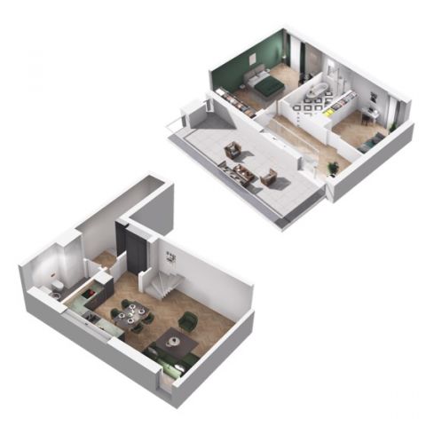 Rzut mieszkania G 6: 3 pokoje, 84.16 m2