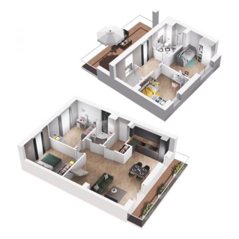 Rzut mieszkania B8: 5 pokoi, 88.62 m2